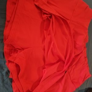 Red pleated skort
